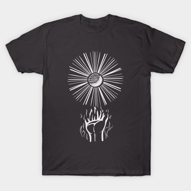 Burning in the Sun and Moon T-Shirt by mikeloset